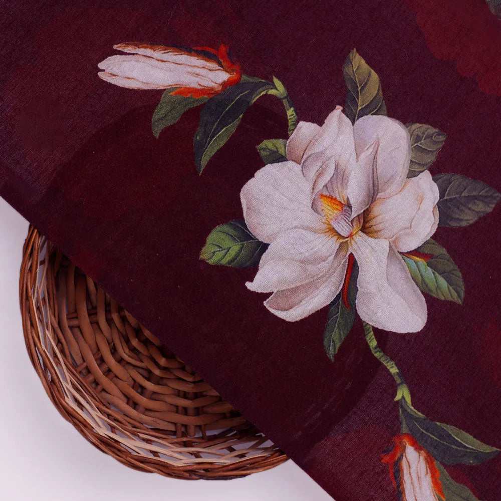 Floral Digital Printed Fabric in Brown - FAB VOGUE Studio – pco 0 ma05154 108 b