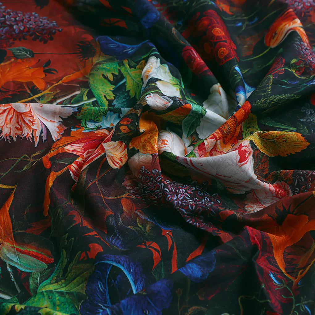 Vitage Flowers Allover Digital Printed Fabric - Pure Cotton – pco 0 ta0025 108 d