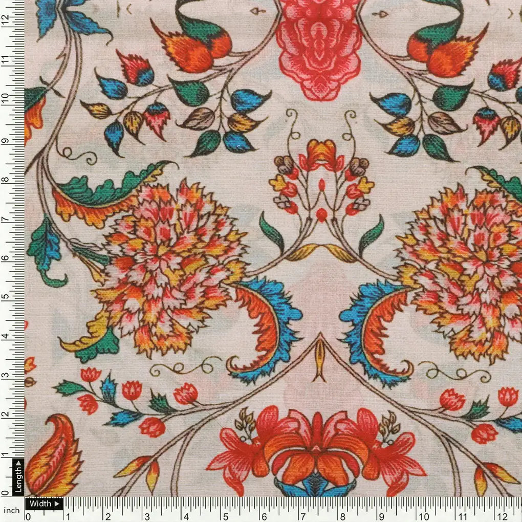 Damask Multi-Color Digital Printed Fabric - Pure Cotton – pco 0 ta05252 108 acopy