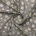 White Aster With Gray Background Digital Printed Fabric - Cotton – pco 0 ta05678 108 bcopy