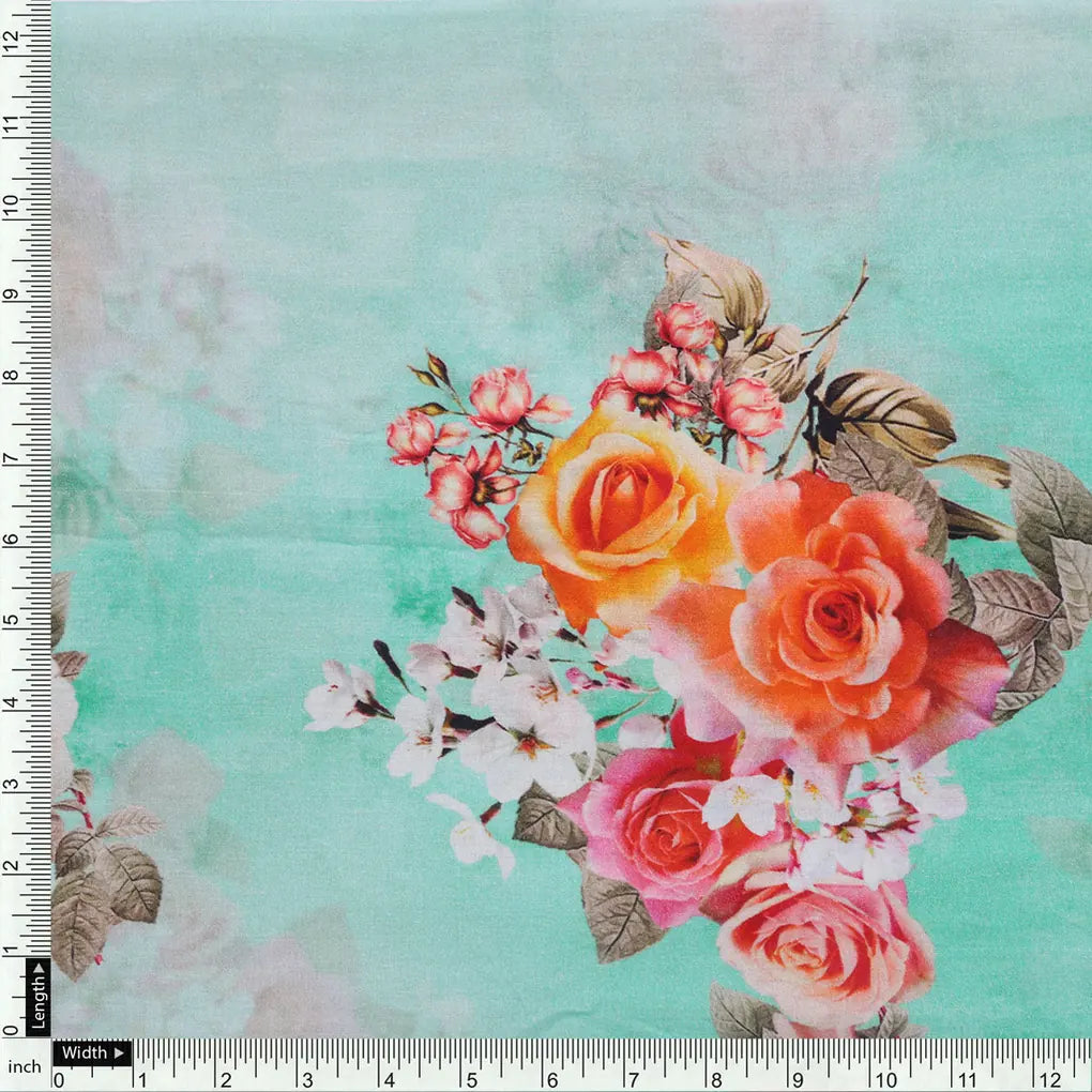 Beautiful Wite Orchid Flower Digital Printed Fabric - Pure Cotton – pco 0 ta07379p1 108 acopy