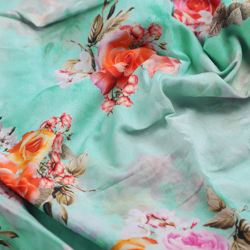 Beautiful Wite Orchid Flower Digital Printed Fabric - Pure Cotton – pco 0 ta07379p1 108 ccopy