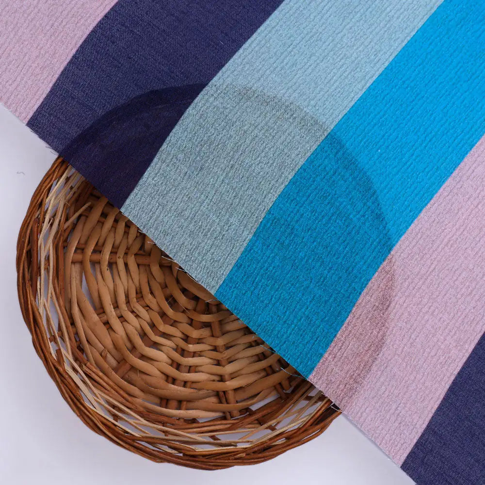 Classy Blue Strips Pure Cotton Digital Printed Fabric – pco 0 ta07534 108 b