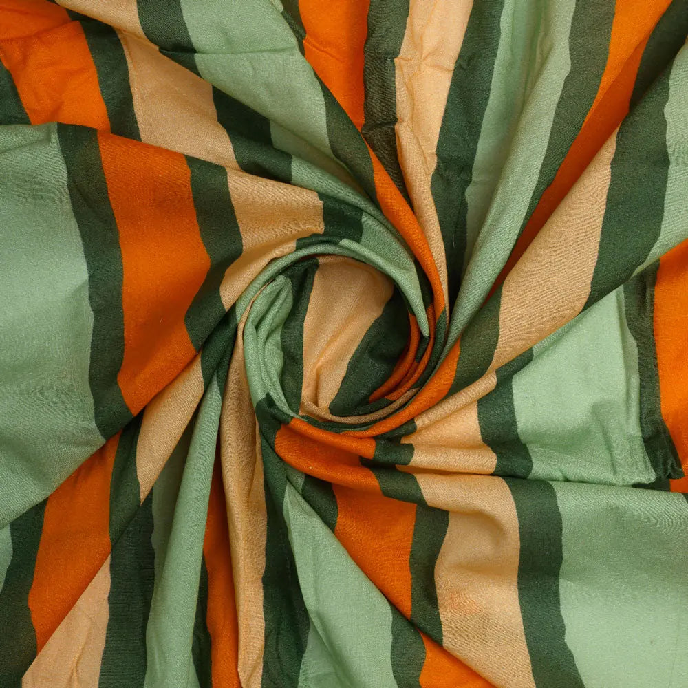 Gorgeous Green and Orange Digital Printed Fabric by FAB VOGUE Studio – pco 0 ta07540 108 a