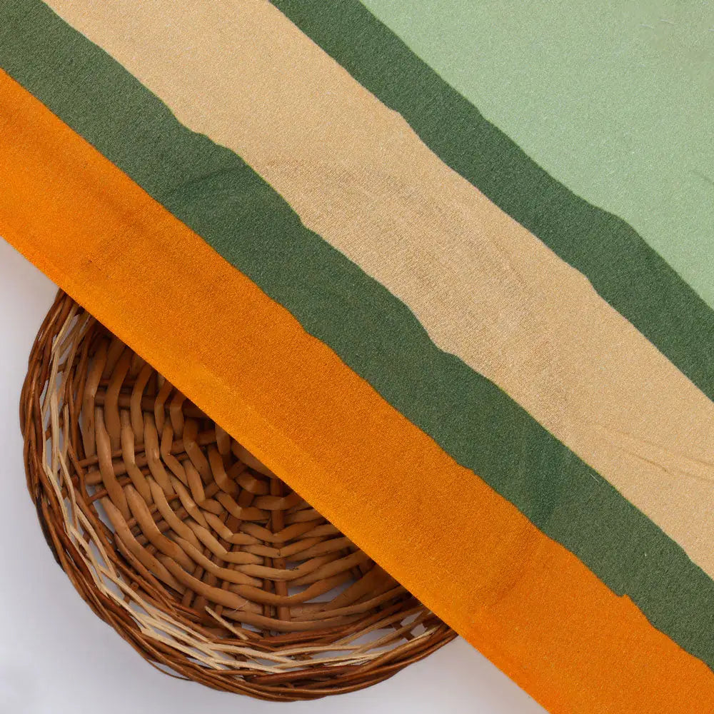 Gorgeous Green and Orange Digital Printed Fabric by FAB VOGUE Studio – pco 0 ta07540 108 b