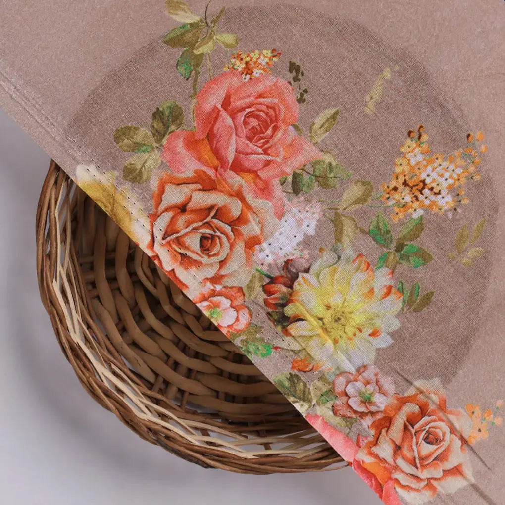 Lovely Yellow Roses With Jasmin Digital Printed Fabric - Cotton – pco 0 ta08280p3 108 dcopy