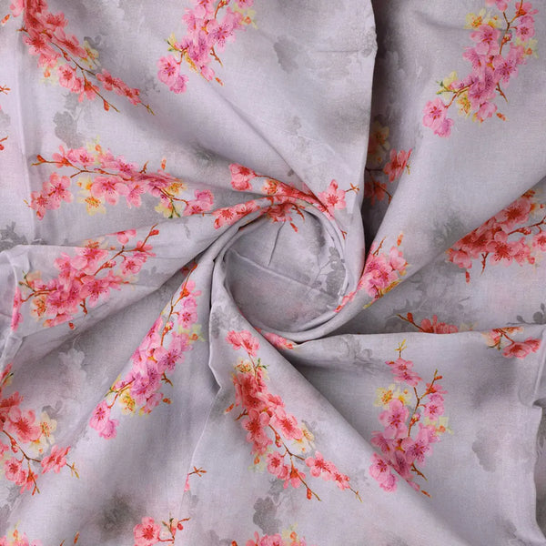 Tiny Pink Violet Floral Flower Digital Printed Fabric - Cotton – pco 0 ta08283p4 108 bcopy - alternate view