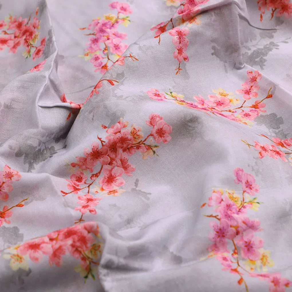 Tiny Pink Violet Floral Flower Digital Printed Fabric - Cotton – pco 0 ta08283p4 108 ccopy