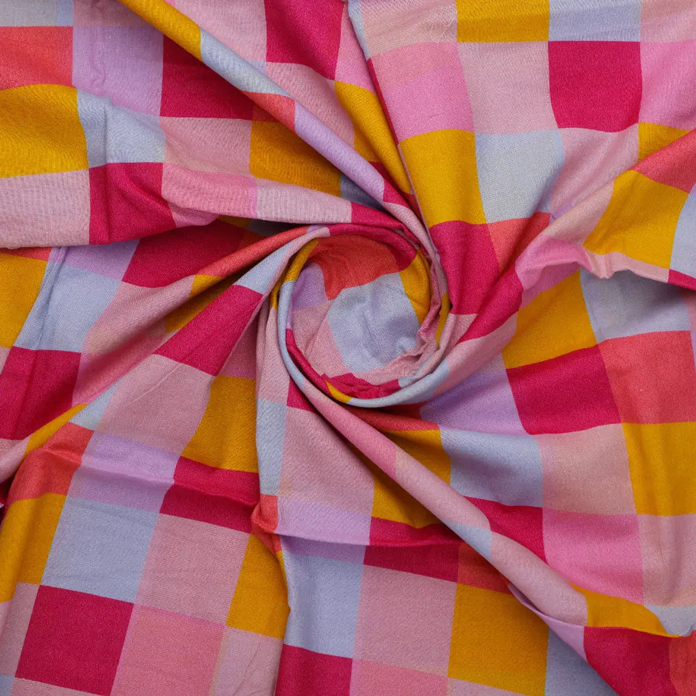 Classy digital printed checkered pure cotton fabric by FAB VOGUE Studio – pco 0 ta08371 108 a