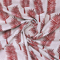 Red Pedate Leafs Digital Printed Fabric - Pure Cotton – pco 0 ta08441 108 a