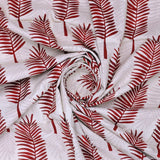 Red Pedate Leafs Digital Printed Fabric - Pure Cotton – pco 0 ta08441 108 a