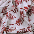 Red Pedate Leafs Digital Printed Fabric - Pure Cotton – pco 0 ta08441 108 c