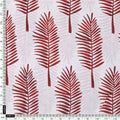 Red Pedate Leafs Digital Printed Fabric - Pure Cotton – pco 0 ta08441 108 d