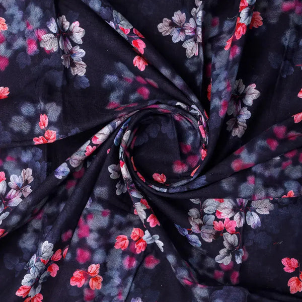 Gorgeous Blue Ditsy Digital Printed Fabric by FAB VOGUE Studio – pco 0 ta09484p8 108 a - alternate view