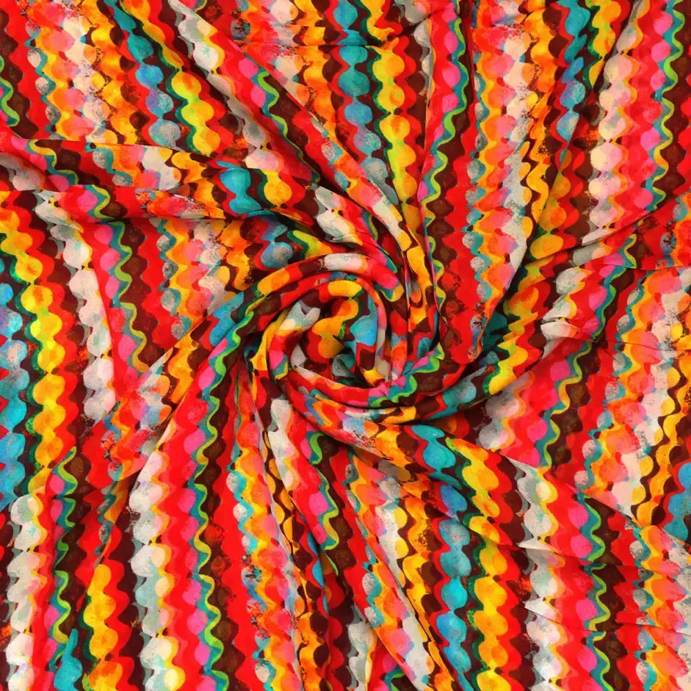 Colourful Round Stripes Digital Printed Fabric – pg 0 ta01038 110 a