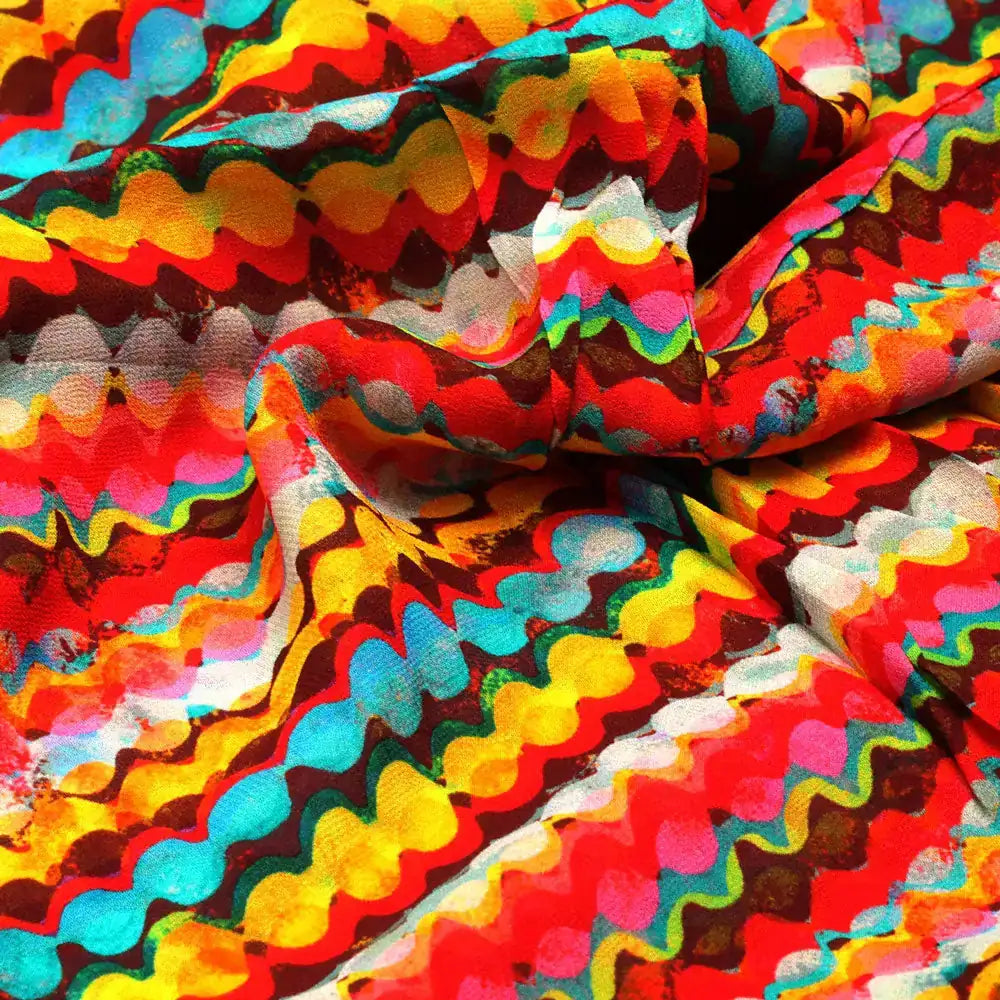 Colourful Round Stripes Digital Printed Fabric – pg 0 ta01038 110 c