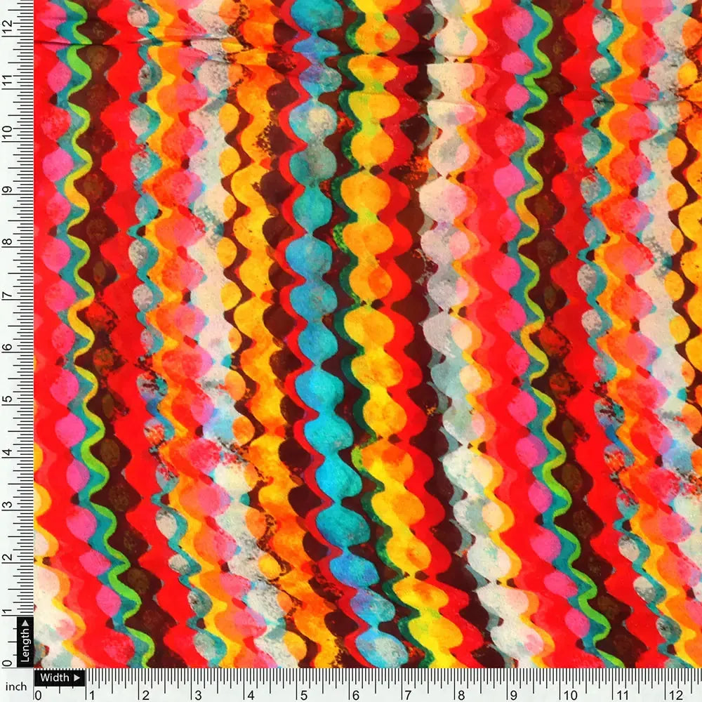 Colourful Round Stripes Digital Printed Fabric – pg 0 ta01038 110 d