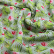 Tropical Leaves Pink Hibiscus Flower Digital Printed Fabric - Pure Georgette – pg 0 ta0216 110 c