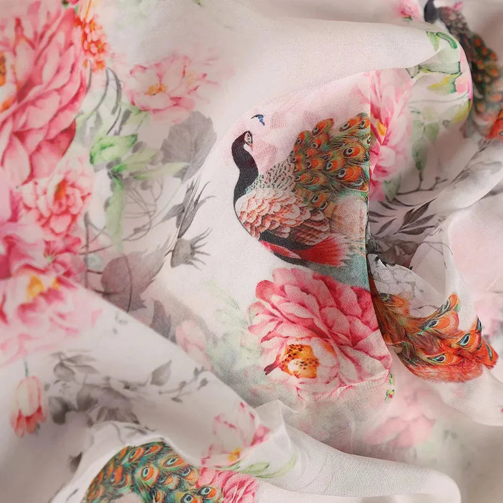 Peacock & Floral Digital Printed Fabric – pg 0 ta06406 110 c