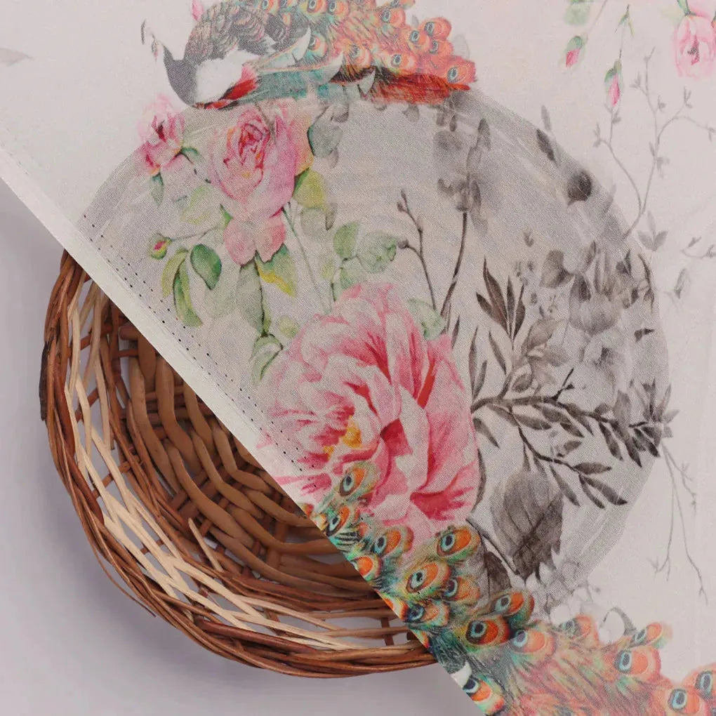 Peacock & Floral Digital Printed Fabric – pg 0 ta06406 110 d