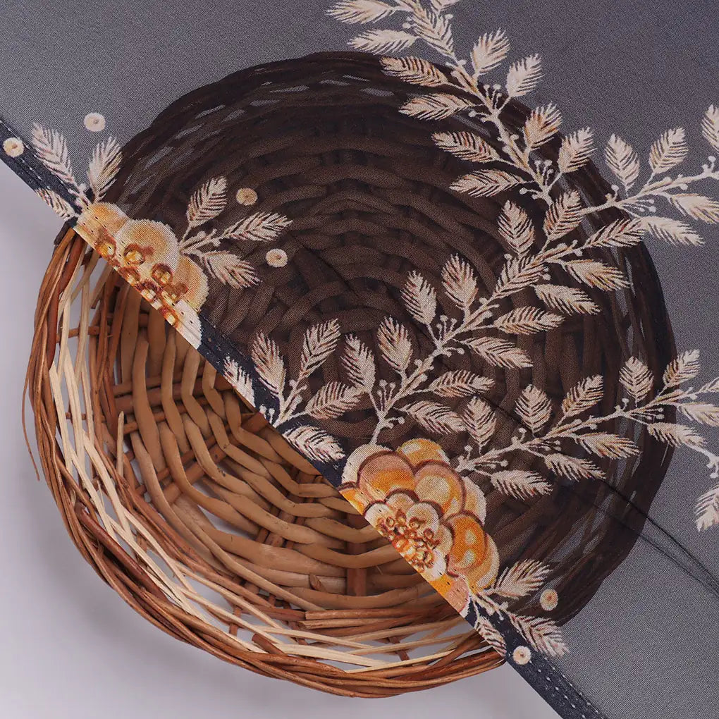 Embroidery Flower And Buds Digital Printed Fabric - Pure Georgette – pg 0 ta08266p 110 d