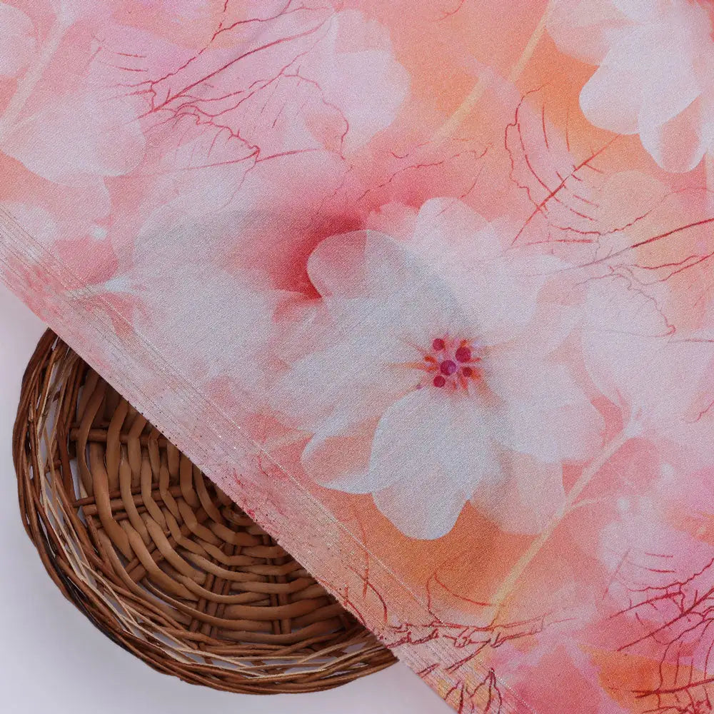 Gorgeous pink and peach damask digital printed fabric – pm 0 0ta06366 110 b