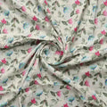 Flower With Olive Leaf Digital Printed Fabric - Pure Muslin – pm 0 ma0109 110 b