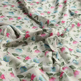 Flower With Olive Leaf Digital Printed Fabric - Pure Muslin – pm 0 ma0109 110 c