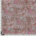 Festive Curve Design Pink Doted Flower Digital Printed Fabric - Pure Muslin – pm 0 ta 06000 110 a