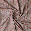 Festive Curve Design Pink Doted Flower Digital Printed Fabric - Pure Muslin – pm 0 ta 06000 110 b