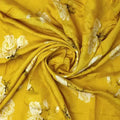 Lemon Yellow Flower Allover Digital Printed Fabric - Pure Muslin – pm 0 ta06831 p8 151 a