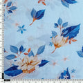 Flower On Ocean Blue Digital Printed Fabric - Pure Muslin – pm 0 ta07233 p1 110 d
