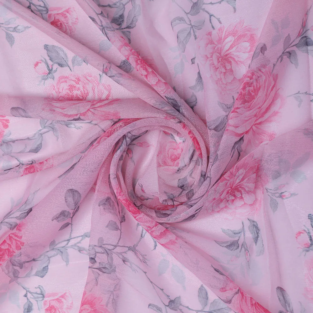 Classy and colorful floral chiffon fabric - Pink – poch 0 ta06118p2 108 a