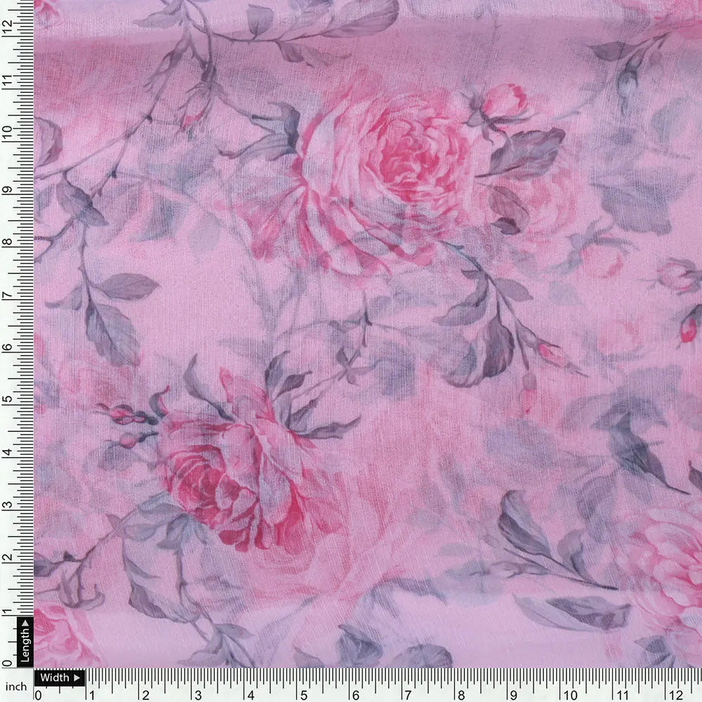 Classy and colorful floral chiffon fabric - Pink – poch 0 ta06118p2 108 d
