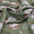 Gorgeous green and white digital printed chiffon fabric by FAB VOGUE Studio – poch 0 ta08334p4 108 c