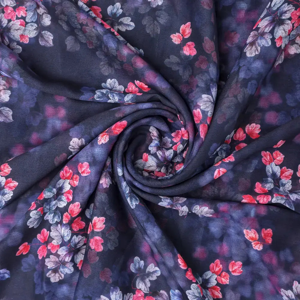 Classy Blue Floral Chiffon Digital Printed Fabric – poch 0 ta09484p8 108 a