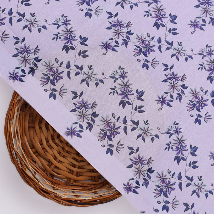 Digital Printed Cotton Fabric in Ditsy Purple - FAB VOGUE Studio
