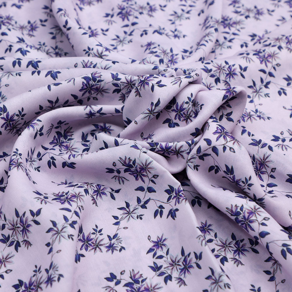 Digital Printed Cotton Fabric in Ditsy Purple - FAB VOGUE Studio