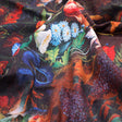 Gorgeous digital printed cotton fabric with damask pattern in black and multicolor – poco 0 ta0025 108 c