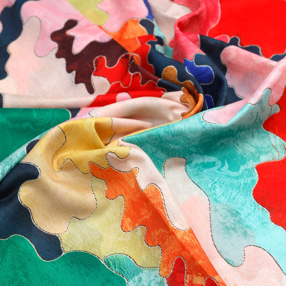 FAB VOGUE Studio - Multicolor Suzani Digital Printed Cotton Fabric