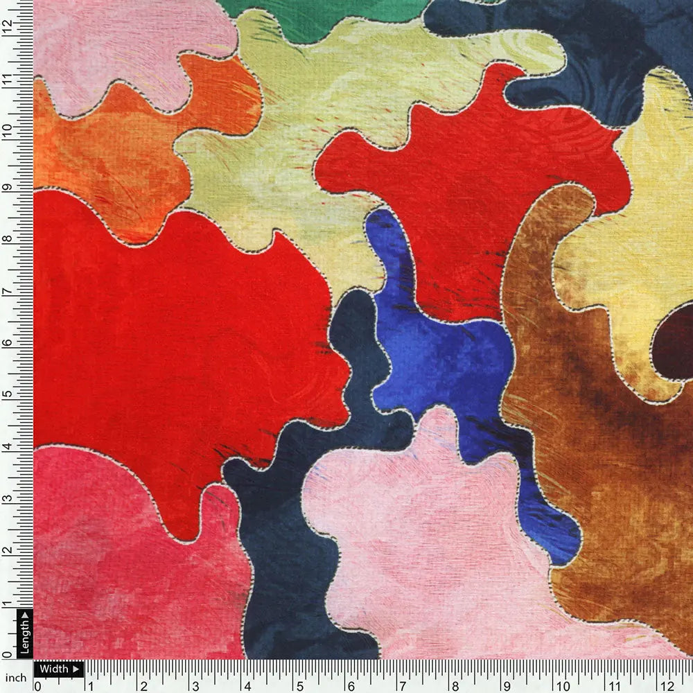 FAB VOGUE Studio - Multicolor Suzani Digital Printed Cotton Fabric – poco 0 ta07046 108 d