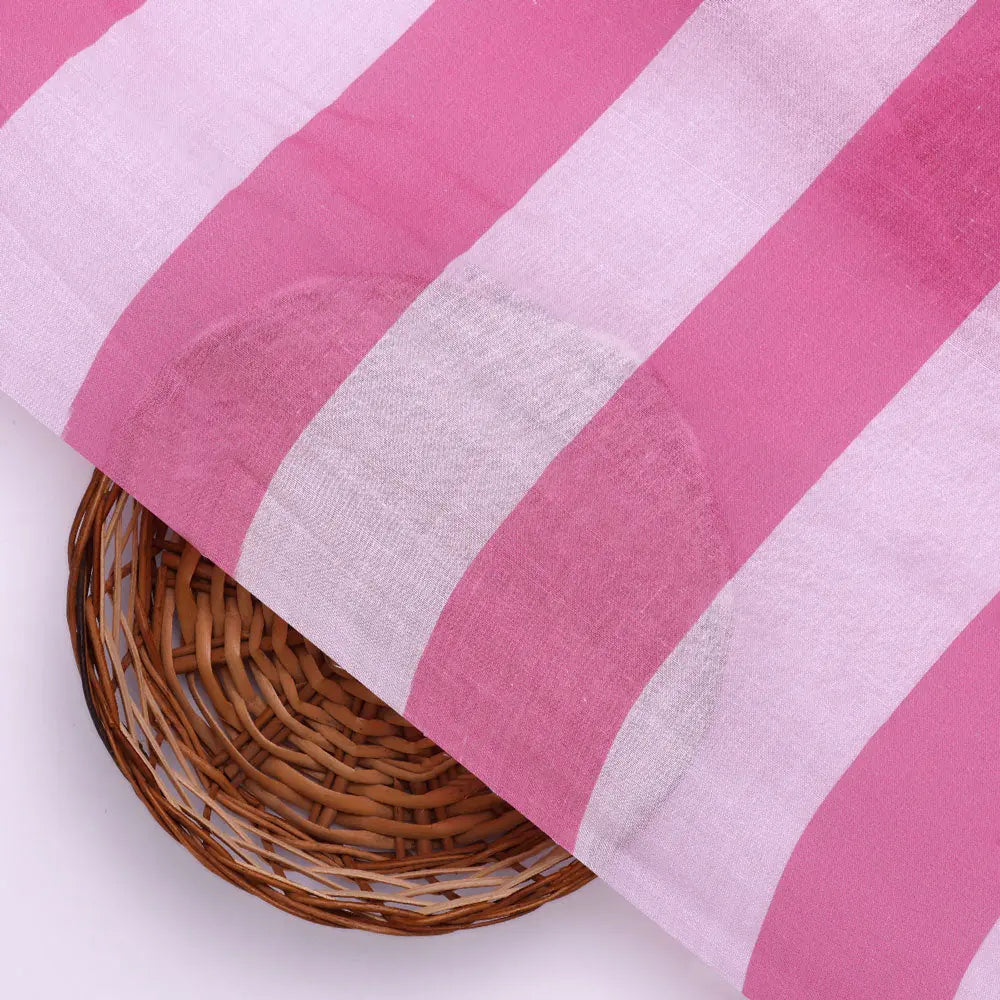 FAB VOGUE Studio - Digital Printed Fabric with White and Pink Strips – poco 0 ta07536 108 b