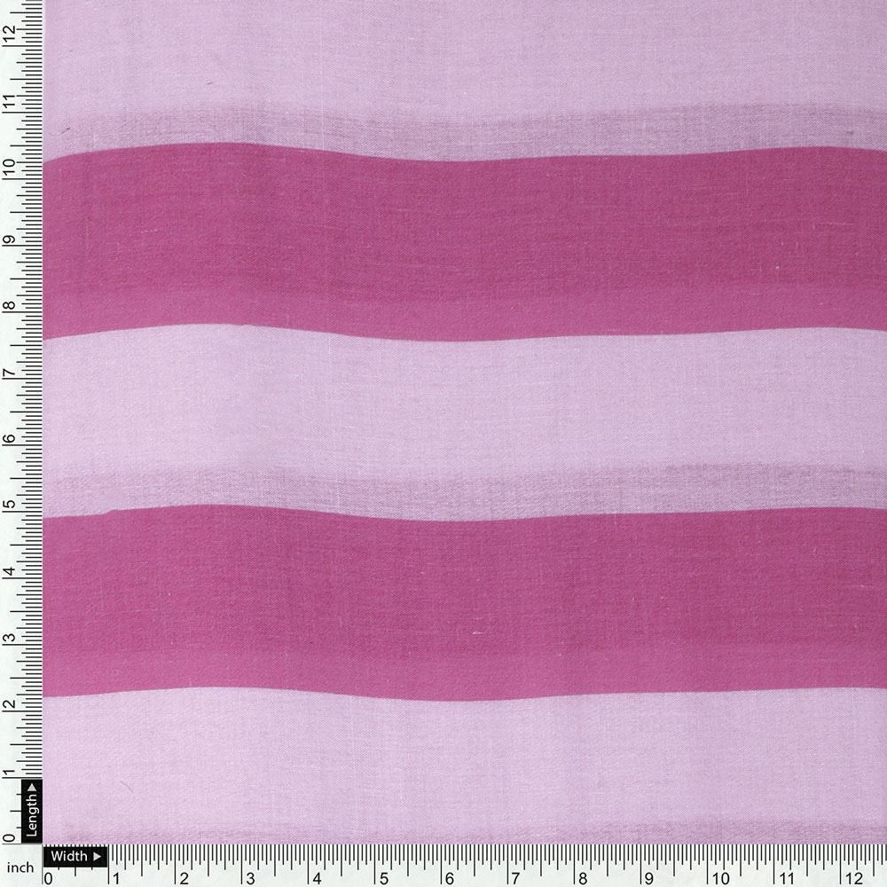 FAB VOGUE Studio - Digital Printed Fabric with White and Pink Strips