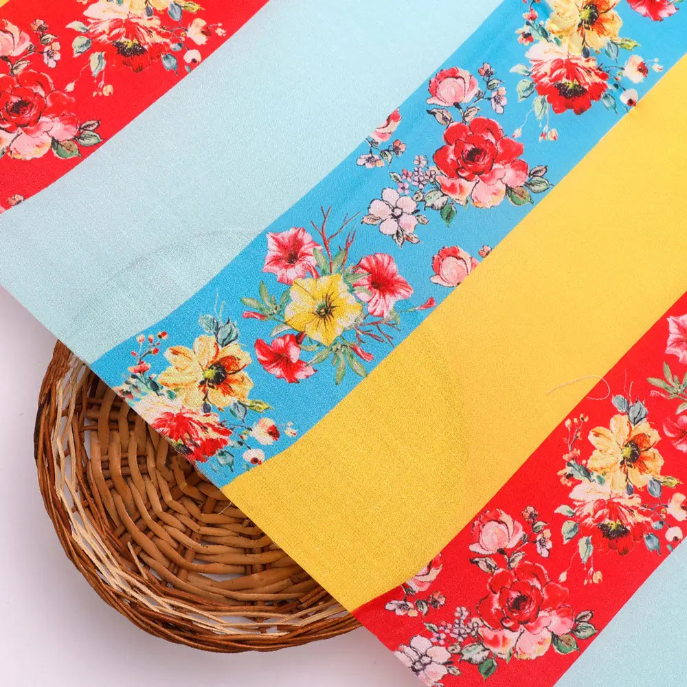 Gorgeous multicolored striped digital printed cotton fabric – poco 0 ta09655a 108 b