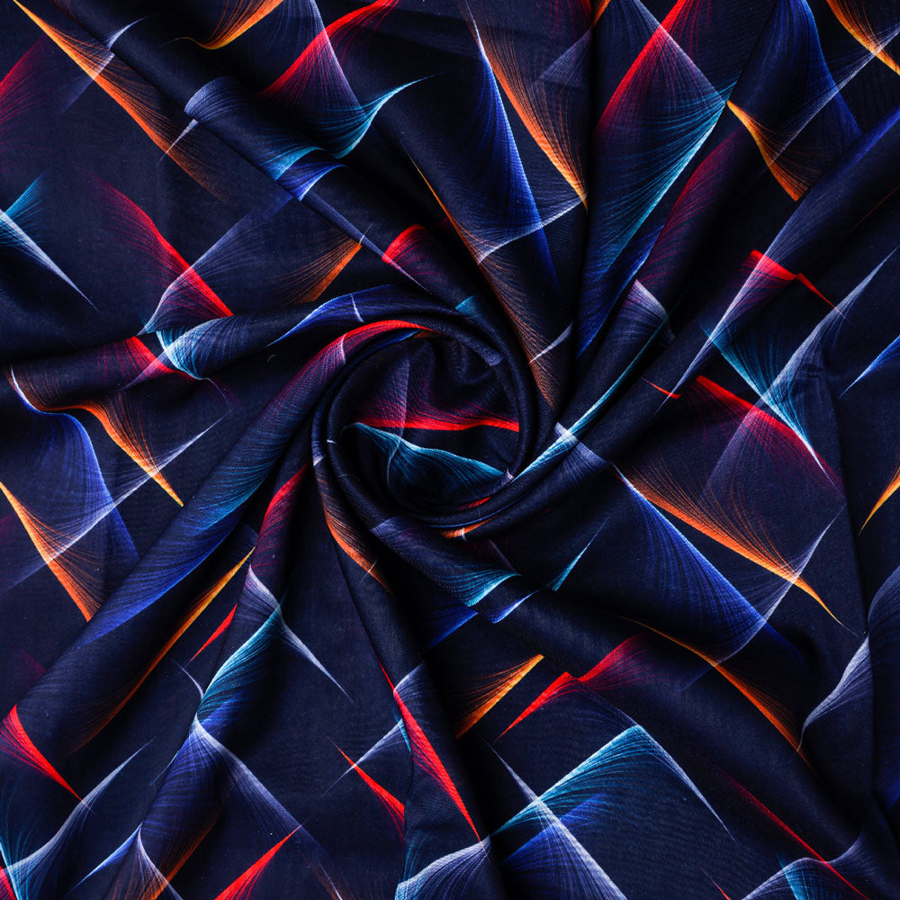 Abstract feather digital printed cotton fabric from FAB VOGUE Studio