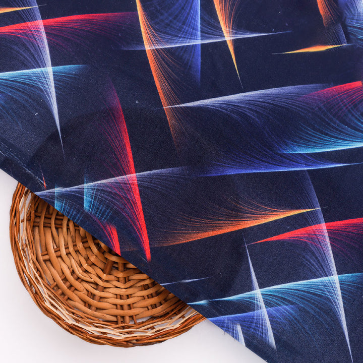 Abstract feather digital printed cotton fabric from FAB VOGUE Studio