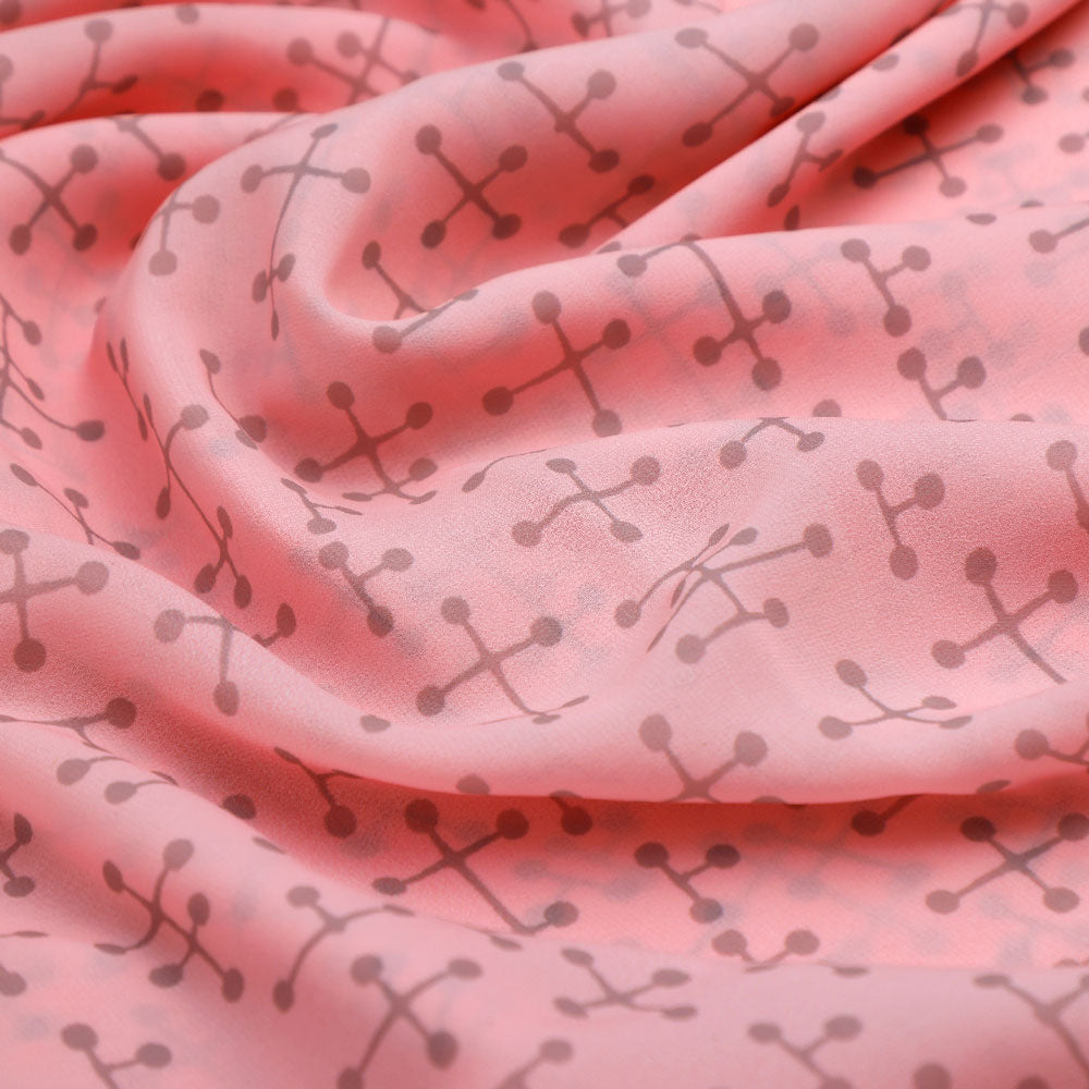 Gorgeous geometric printed Georgette fabric from FAB VOGUE Studio – pog 0 ta05447b 110 c