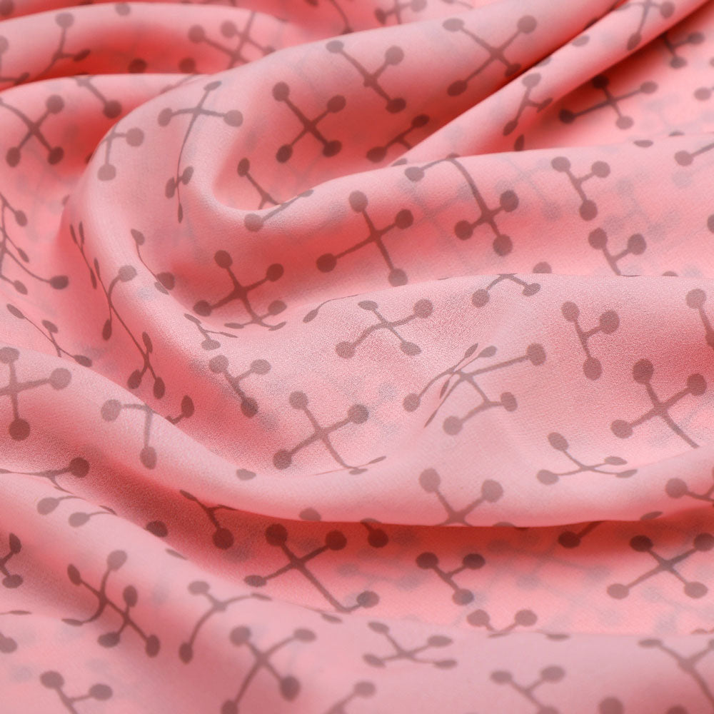 Gorgeous geometric printed Georgette fabric from FAB VOGUE Studio