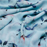 Georgette Digital Printed Fabric with Leaves Design in Blue – pog 0 ta05861p2 110 c