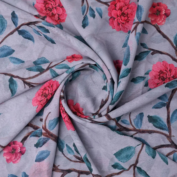 Floral & Leaves Digital Printed Georgette Fabric from FAB VOGUE Studio – pog 0 ta06641p4 110 a - alternate view
